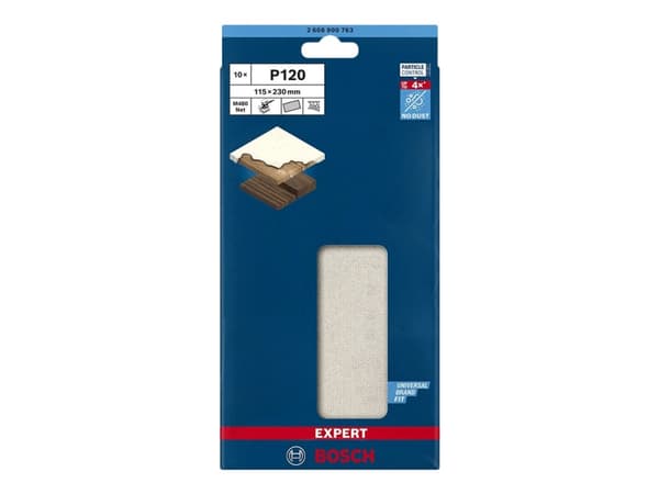 Bosch Accessories EXPERT M480 2608900763 Slibenet til rystepudser ulåst Kornstørrelse 120 (L x B) 230 mm x 115 mm 10 stk
