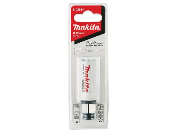 Makita E-03654, Single, Borr, Stål, Gjuten aluminium, Plast, Trä, Rostfritt stål, Vit, Bimetall, 4,4 cm