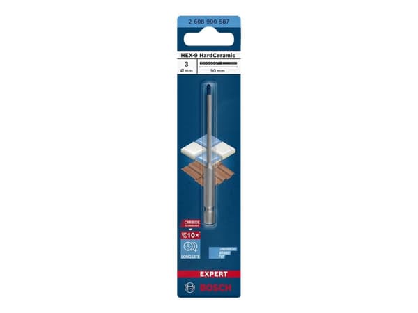 Bosch Expert HEX-9 HardCeramic - Bor - for soft tile, hard tile - 3 mm - lengde: 90 mm