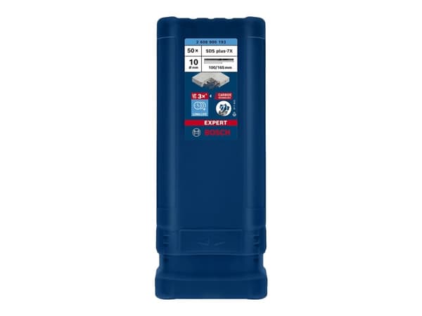 Bosch Expert SDS-plus-7X - Borsett - for forsterket betong, granitt, herdet betong, gneiss - 50 deler - 10 mm - SDS-plus - lengde: 165 mm