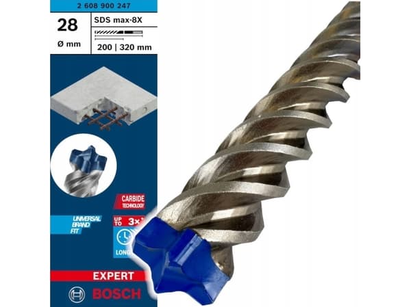 Bosch Expert SDS-max-8X - Bor - for betong, forsterket betong - hammerbit - 28 mm - SDS-max - lengde: 320 mm