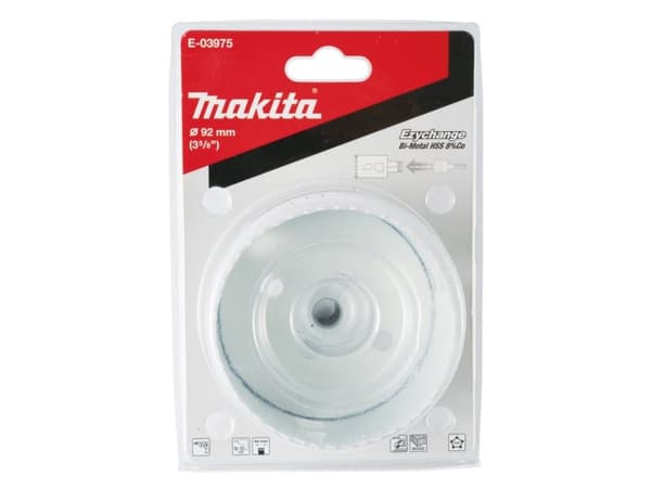 Makita E-03975, Enkel, borr, stål, aluminium, plast, trä, rostfritt stål, vit, bimetall, 4,4 cm