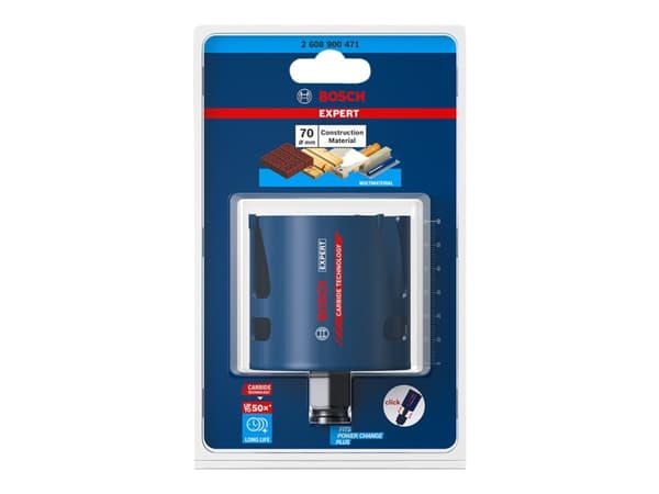 Bosch Expert Construction Material - Hole saw - for murstein, kartong, bløtt tre, plast forsterket med glassfiber, soft tile - 70 mm