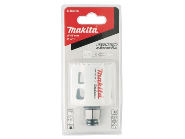 Makita E-03816, Single, Borr, Stål, Gjuten aluminium, Plast, Trä, Rostfritt stål, Vit, Bimetall, 4,4 cm