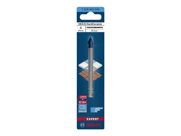 Bosch Expert HEX-9 HardCeramic - Bor - for soft tile, hard tile - 8 mm - lengde: 90 mm