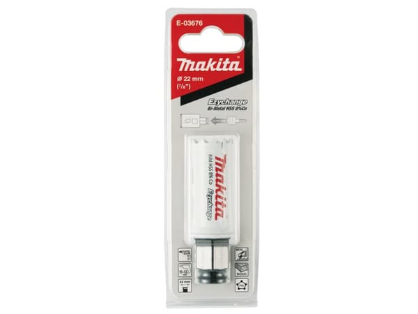 Makita E-03676, Single, Borr, Stål, Gjuten aluminium, Plast, Trä, Rostfritt stål, Vit, Bimetall, 4,4 cm