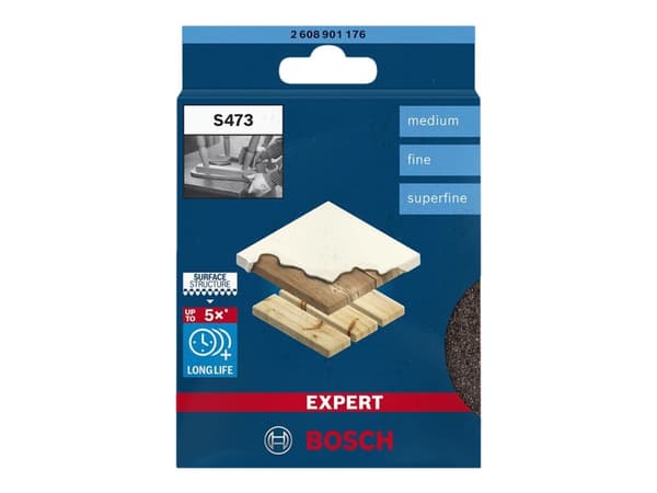 Bosch Expert S473 - Sanding pad - mellangrovt, fint, super fine (paket om 3)