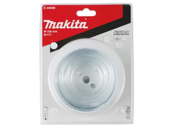 Makita E-04008, Single/enkelt, Drill, Stål, Aluminium, Plast, Tre, Rustfritt stål, Hvit, Bimetall, 4,4 cm