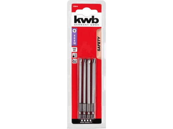 kwb TORQUESET, 4 stykker, Torq-Set, Stål, 4, 6, 8, 10, 100 mm, 25,4 / 4 mm (1 / 4")