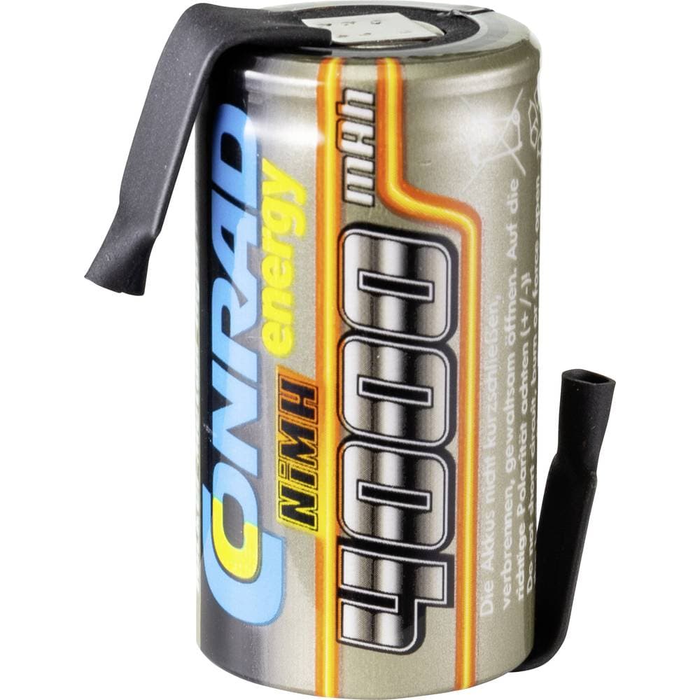 RC Batteri-cell NiMH Sub-C 1.2 V 4000 mAh Conrad energy med lödstift