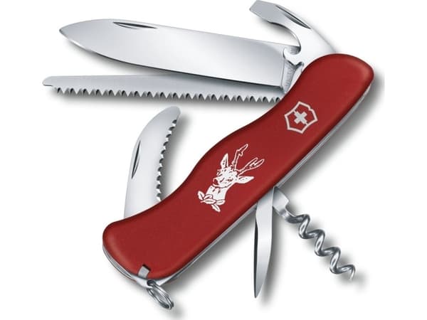 Victorinox Hunter, Klappkniv med lås, Multiverktøyskniv, Klipp punkt, Polyamid, Rød, 11 verktøy