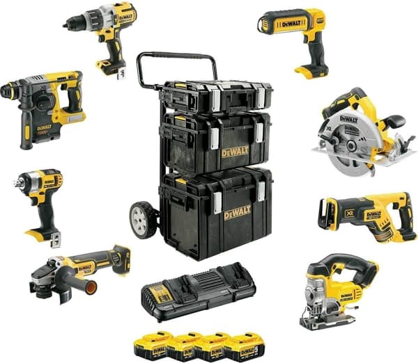 DEWALT COMBO 18V DCD996+DCF880+DCG405+DCS331+DCS367+DCS570+DCH273+DCL050 4x5.0Ah TS-kori