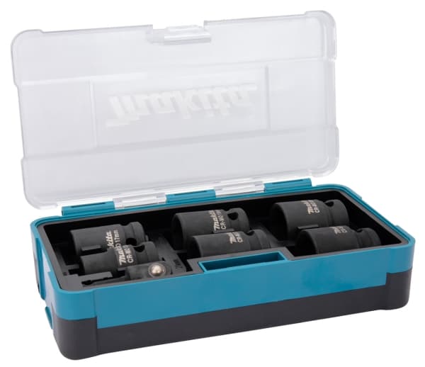 Makita CR-MO Drive - Impact socket and adapter set - 7 delar - 13 mm, 24 mm, 22 mm, 21 mm, 19 mm, 17 mm