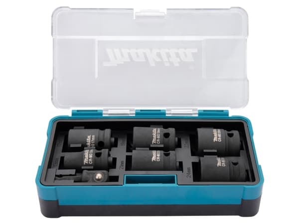 Makita CR-MO Drive - Impact socket and adapter set - 7 delar - 13 mm, 24 mm, 22 mm, 21 mm, 19 mm, 17 mm