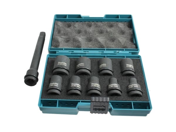 Makita - Impact socket set - 9 delar - 1/2" - fyrkantig - längd: 38 mm
