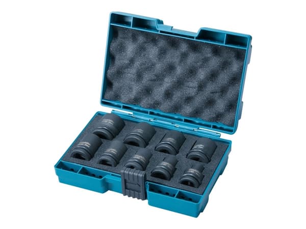 Makita - Impact socket set - 9 delar - 1/2" - fyrkantig - längd: 38 mm
