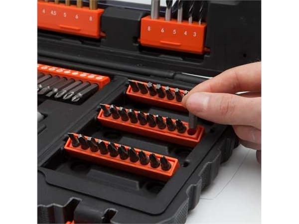 Black & Decker A7231-XJ, Drill, Multi-verktøy, Drill bit set, Metall, Stein, Tre, 8 mm, 8 mm, Sort, Oransje