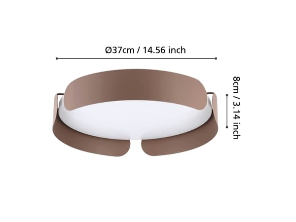 EGLO Valcasotto, LED, 3000 K, 2050 lm, IP20, Mokka