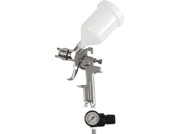VOREL SPRØYTEPISTOL HVLP 600ml MED TOP TANK + MÅLER 80902