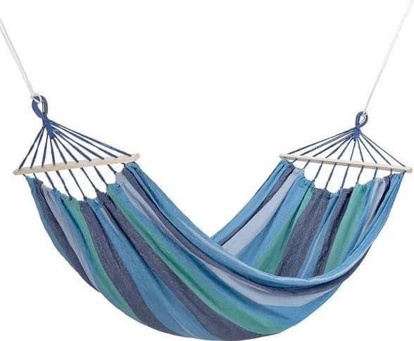 Nils Camp NC9004 BLUE-DARK BLUE HAMMOCK WITH 70CM WOOD BEAM AND METAL NILS CAMP HANDLE