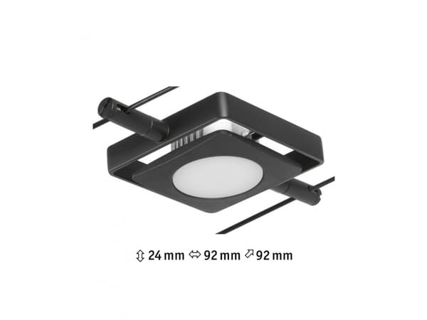 Paulmann 94425, Skena för spotlight, Glödlampan/-lamporna kan inte bytas ut, 1 lampor, LED, 3000 K, Svart, Krom