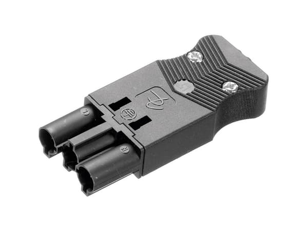 Adels-Contact 18044 Strømstik AC Stik, lige Samlet poltal: 2 + PE 16 A Sort 1 stk