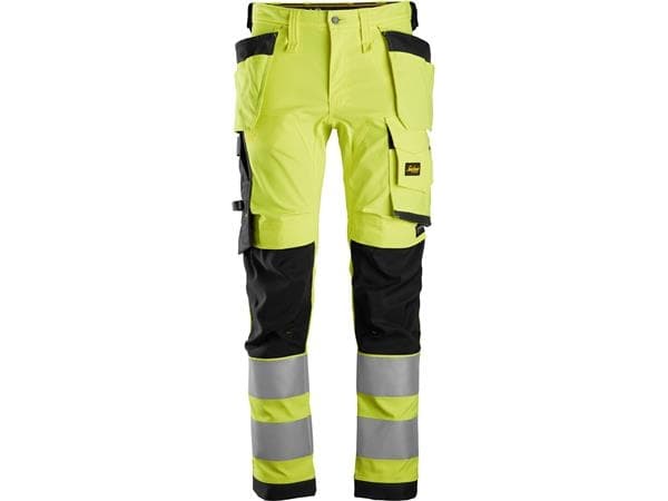 SNICKERS TYÖVAATTEET 6243 AllroundWork High-Vis työhousut, joissa on joustava materiaali ja hihataskut, luokka 2keltainen/musta S: 050