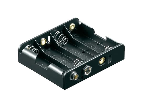 Goobay 81466 Batteriholder 4 R6 (AA) Trykknaptilslutning (L x B x H) 61.7 x 56.6 x 15.5 mm