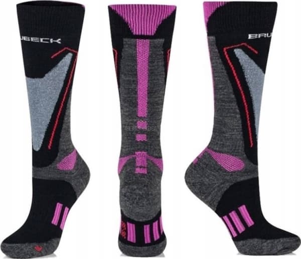 Brubeck BSN002/W Damesokker Snow Force Lys grå/rosa M/39-41