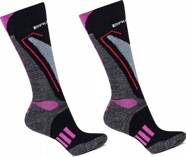 Brubeck BSN002/W Damesokker Snow Force Lys grå/rosa M/39-41