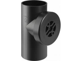 160 mm x 90° Renserør med dæksel sort PEH Geberit