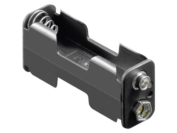 Goobay 12461 Batteriholder 2 R6 (AA) Trykknaptilslutning (L x B x H) 60 x 26 x 16.5 mm