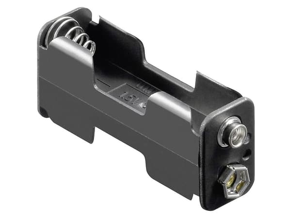 Goobay 12461 Batteriholder 2 R6 (AA) Trykknaptilslutning (L x B x H) 60 x 26 x 16.5 mm