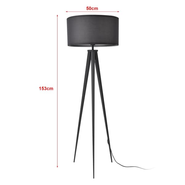 Golvlampa Faro metall textil ljusgrå [lux.pro]