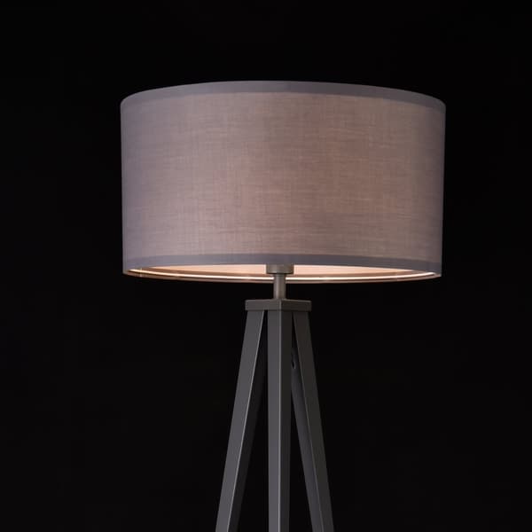 Golvlampa Faro metall textil ljusgrå [lux.pro]