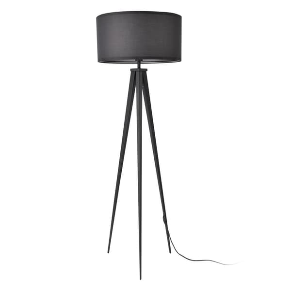 Golvlampa Faro metall textil ljusgrå [lux.pro]
