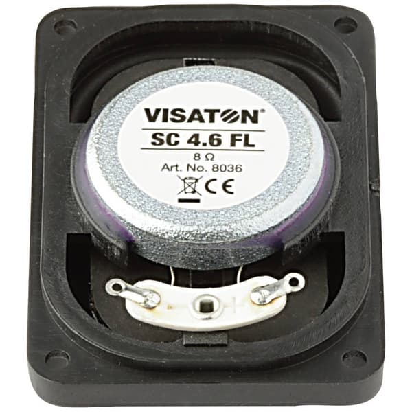 Visaton SC 4.6 FL - 8 Ohm 2.4 tum 6 cm Bredbandshögtalarelement 4 W 8 Ω Svart Oval