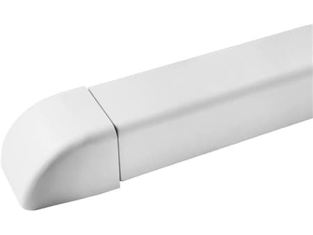 Kanalväggsanslutning modell nr 2 90 grader utan fläns, vit färg, för utomhusbruk, UV-beständig plast.