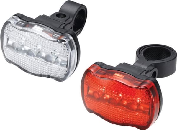 TORCH Light set CYCLE LIGHT SET WHITE BRIGHT 3X + TAIL BRIGHT 3X (+ batteries) (TOR-54037)