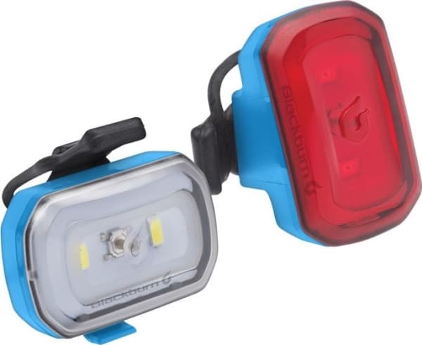 Blackburn Click USB-valot edessä 60 lumenia, takana 20 lumenia sininen