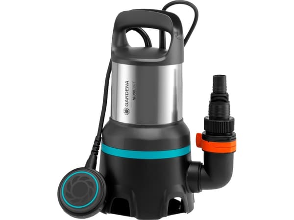 Gardena 16000, 450 W, 0,7 bar, 16000 l/h, IPX8, Musta, Ruostumaton teräs