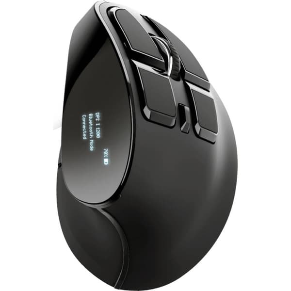 Trust VOXX Ergonomisk mus Bluetooth, Trådlös Optisk Svart 9 Knappar 2400 dpi Ergonomisk, Löstagbar kabel, Scrollwheel