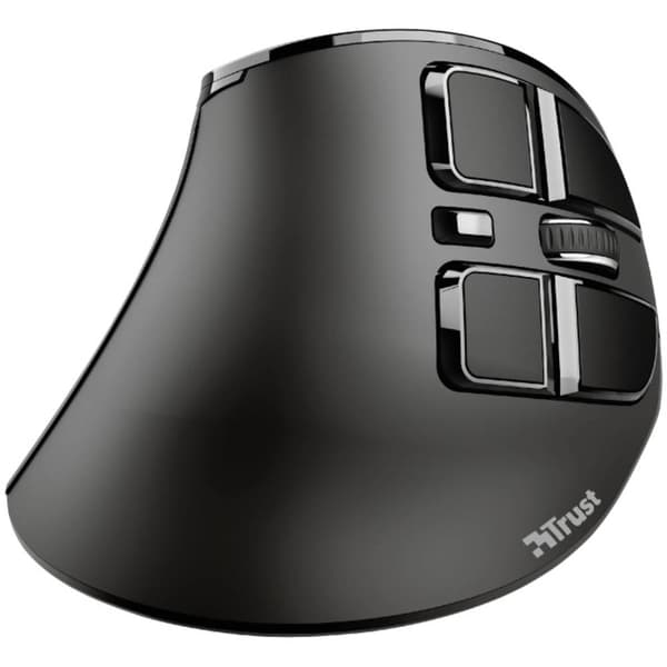 Trust VOXX Ergonomisk mus Bluetooth, Trådlös Optisk Svart 9 Knappar 2400 dpi Ergonomisk, Löstagbar kabel, Scrollwheel