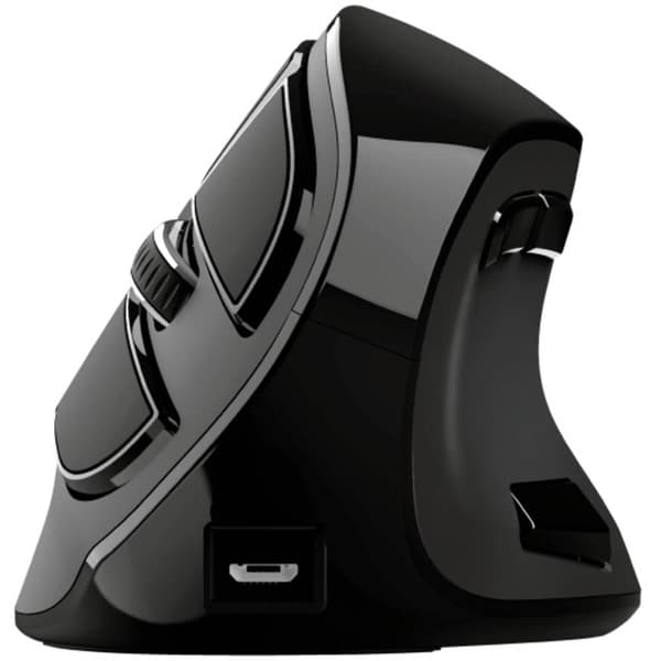 Trust VOXX Ergonomisk mus Bluetooth, Trådlös Optisk Svart 9 Knappar 2400 dpi Ergonomisk, Löstagbar kabel, Scrollwheel Svart
