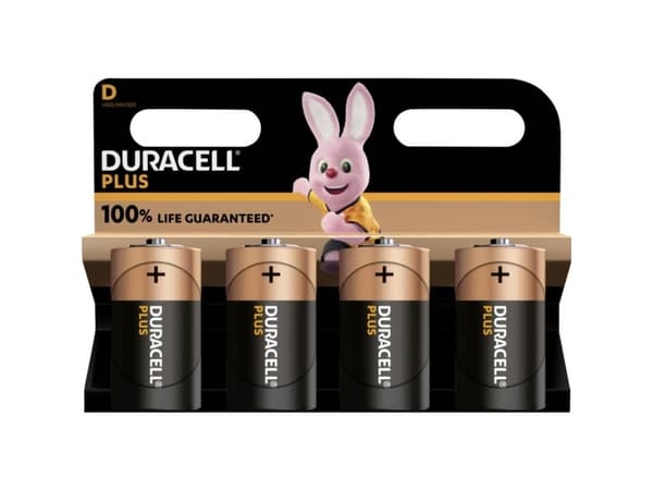 D-paristo Duracell Plus-D K4 Alkalinen mangaani 1,5 V 4 kpl