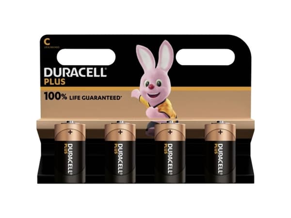 Duracell MN1400B4, Kertakäyttöinen akku, C, Alkali, 1,5 V, 4 kpl, Musta, Oranssi
