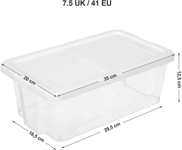 12-pack Förvaringslådor för skor / små saker - transparent med lock