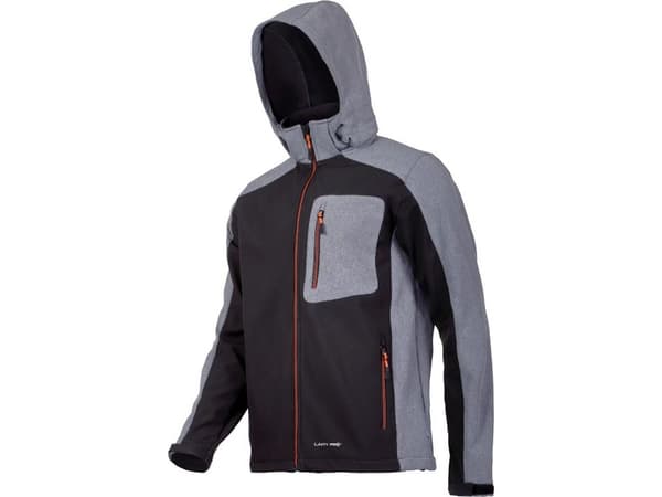 Lahti Pro Softshell jacka med huva svart/grå storlek XXXL (L4091606)