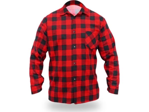 Dedra röd flanellskjorta, storlek XXXL, 100% bomull (BH51F1-XXXL)