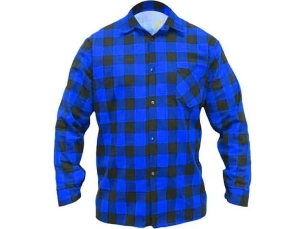 Dedra blå flanellskjorte, størrelse XL, 100 % bomull (BH51F2-XL)